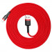 Baseus Cafule USB Lightning Cable (CALKLF-R09) - Lightning USB кабел за Apple устройства с Lightning порт (300 см) (червен) 2