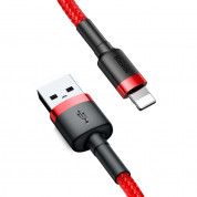 Baseus Cafule USB Lightning Cable (CALKLF-R09) - Lightning USB кабел за Apple устройства с Lightning порт (300 см) (червен) 5