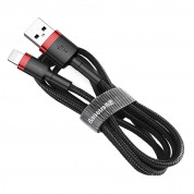Baseus Cafule USB Lightning Cable (CALKLF-R91) - Lightning USB кабел за Apple устройства с Lightning порт (300 см) (черен-червен)