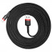 Baseus Cafule USB Lightning Cable (CALKLF-R91) - Lightning USB кабел за Apple устройства с Lightning порт (300 см) (черен-червен) 2
