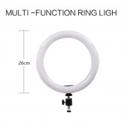 Ring Lamp 26 cm LED Light with Tripod - универсален трипод с LED светлина за смартфони (26 см) (черен) 3