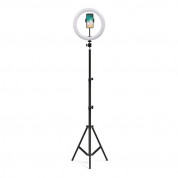 Ring Lamp 26 cm LED Light with Tripod - универсален трипод с LED светлина за смартфони (26 см) (черен)