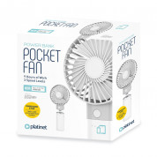 Platinet Rechargeable Pocket Fan - настолен вентилатор с презареждаема батерия (бял)  2