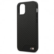 BMW M Collection PU Carbon Leather Hard Case - кожен кейс за iPhone 12 mini (черен) 3