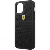Ferrari On Track Perforated Leather Hard Case - кожен кейс за iPhone 12, iPhone 12 Pro (черен) 4