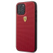 Ferrari On Track Perforated Leather Hard Case - кожен кейс за iPhone 12, iPhone 12 Pro (червен) 1
