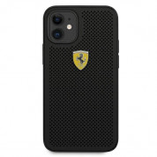Ferrari On Track Perforated Leather Hard Case - кожен кейс за iPhone 12 mini (черен) 2