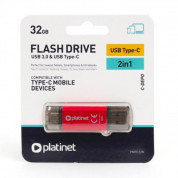 Platinet Pendrive USB-C 3.0 32GB - флаш памет с USB-C порт 32GB (червен) 2