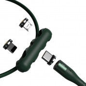 Baseus Zinc Magnetic Safe Fast Charging Data Cable (CA1T3-B06) - кабел с магнитни конектори за Apple продукти с Lightning, microUSB и USB-C (100 см) (зелен) 1