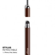 Elago Stylus Retractable Pen - писалка за iPhone, iPad, Samsung и капацитивни дисплеи (кафяв) 1