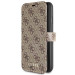 Guess Charms Collection Booktype Leather Case - дизайнерски кожен калъф, тип портфейл за iPhone 12, iPhone 12 Pro (кафяв) 1
