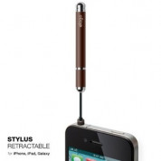 Elago Stylus Retractable Pen - писалка за iPhone, iPad, Samsung и капацитивни дисплеи (кафяв) 2