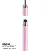 Elago Stylus Retractable Pen - писалка за iPhone, iPad, Samsung и капацитивни дисплеи (розов)