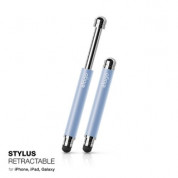 Elago Stylus Retractable Pen - писалка за iPhone, iPad, Samsung и капацитивни дисплеи (син)