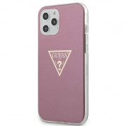 Guess Metallic Case - дизайнерски кейс с висока защита за iPhone 12 Pro Max (розов) 1
