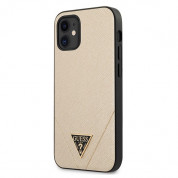 Guess Saffiano Leather Hard Case for iPhone 12 mini (gold)