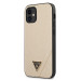 Guess Saffiano Leather Hard Case - дизайнерски кожен кейс за iPhone 12 mini (златист) 1