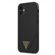 Guess Saffiano Leather Hard Case for iPhone 12 mini (black)