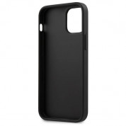 Guess Saffiano Leather Hard Case - дизайнерски кожен кейс за iPhone 12 mini (черен) 4
