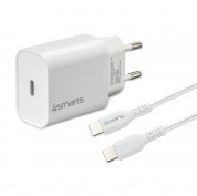 4smarts Wall Charger VoltPlug PD 20W with USB-C to USB-C Cable 1.5m (white) 1