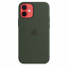 Apple iPhone Silicone Case with MagSafe - оригинален силиконов кейс за iPhone 12 mini с MagSafe (тъмнозелен) 3