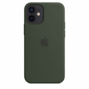 Apple iPhone Silicone Case with MagSafe - оригинален силиконов кейс за iPhone 12 mini с MagSafe (тъмнозелен)