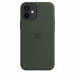 Apple iPhone Silicone Case with MagSafe - оригинален силиконов кейс за iPhone 12 mini с MagSafe (тъмнозелен) 1