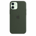 Apple iPhone Silicone Case with MagSafe - оригинален силиконов кейс за iPhone 12 mini с MagSafe (тъмнозелен) 4
