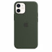 Apple iPhone Silicone Case with MagSafe - оригинален силиконов кейс за iPhone 12 mini с MagSafe (тъмнозелен) 2