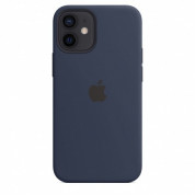 Apple iPhone Silicone Case with MagSafe - оригинален силиконов кейс за iPhone 12 mini с MagSafe (тъмносин)