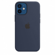 Apple iPhone Silicone Case with MagSafe - оригинален силиконов кейс за iPhone 12 mini с MagSafe (тъмносин) 4