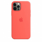 Apple iPhone Silicone Case with MagSafe - оригинален силиконов кейс за iPhone 12, iPhone 12 Pro с MagSafe (розов) 2