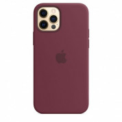 Apple iPhone Silicone Case with MagSafe - оригинален силиконов кейс за iPhone 12, iPhone 12 Pro с MagSafe (лилав)