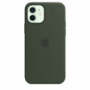 Apple iPhone Silicone Case with MagSafe - оригинален силиконов кейс за iPhone 12, iPhone 12 Pro с MagSafe (тъмнозелен) 8