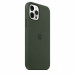 Apple iPhone Silicone Case with MagSafe - оригинален силиконов кейс за iPhone 12, iPhone 12 Pro с MagSafe (тъмнозелен) 4