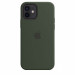Apple iPhone Silicone Case with MagSafe - оригинален силиконов кейс за iPhone 12, iPhone 12 Pro с MagSafe (тъмнозелен) 7