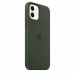 Apple iPhone Silicone Case with MagSafe - оригинален силиконов кейс за iPhone 12, iPhone 12 Pro с MagSafe (тъмнозелен) 6