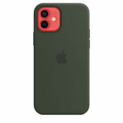 Apple iPhone Silicone Case with MagSafe - оригинален силиконов кейс за iPhone 12, iPhone 12 Pro с MagSafe (тъмнозелен) 7