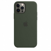 Apple iPhone Silicone Case with MagSafe - оригинален силиконов кейс за iPhone 12, iPhone 12 Pro с MagSafe (тъмнозелен) 1