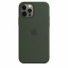 Apple iPhone Silicone Case with MagSafe - оригинален силиконов кейс за iPhone 12, iPhone 12 Pro с MagSafe (тъмнозелен) 2