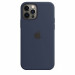 Apple iPhone Silicone Case with MagSafe - оригинален силиконов кейс за iPhone 12, iPhone 12 Pro с MagSafe (тъмносин) 2