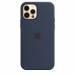 Apple iPhone Silicone Case with MagSafe - оригинален силиконов кейс за iPhone 12, iPhone 12 Pro с MagSafe (тъмносин) 1
