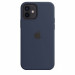 Apple iPhone Silicone Case with MagSafe - оригинален силиконов кейс за iPhone 12, iPhone 12 Pro с MagSafe (тъмносин) 7
