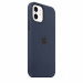Apple iPhone Silicone Case with MagSafe - оригинален силиконов кейс за iPhone 12, iPhone 12 Pro с MagSafe (тъмносин) 6
