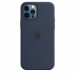 Apple iPhone Silicone Case with MagSafe - оригинален силиконов кейс за iPhone 12, iPhone 12 Pro с MagSafe (тъмносин) 3