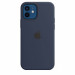 Apple iPhone Silicone Case with MagSafe - оригинален силиконов кейс за iPhone 12, iPhone 12 Pro с MagSafe (тъмносин) 10