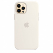 Apple iPhone Silicone Case with MagSafe - оригинален силиконов кейс за iPhone 12, iPhone 12 Pro с MagSafe (бял)