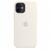 Apple iPhone Silicone Case with MagSafe - оригинален силиконов кейс за iPhone 12, iPhone 12 Pro с MagSafe (бял) 6