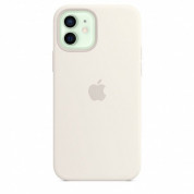 Apple iPhone Silicone Case with MagSafe - оригинален силиконов кейс за iPhone 12, iPhone 12 Pro с MagSafe (бял) 8