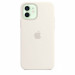 Apple iPhone Silicone Case with MagSafe - оригинален силиконов кейс за iPhone 12, iPhone 12 Pro с MagSafe (бял) 9